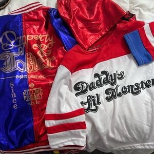 Kids Harley Quinn Costume Set - Red, Blue, White